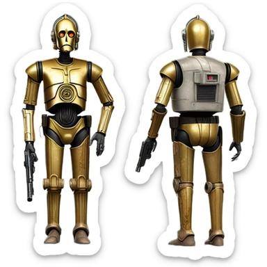 Dusty old Bounty hunter C-3PO has n action  sticker