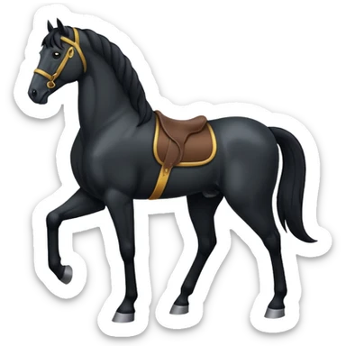 Pony black horse standing sticker