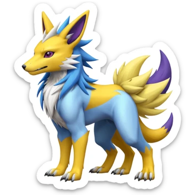Renamon-Manectric-Sergal-Lombax-hybrid-fusion sticker