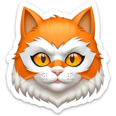 a kind cat wearing a batman mask sticker