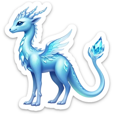 Shiny Exotic Colorful Ethereal Sparkly Amaura-Aurorus-Fakémon-hybrid-creature (full body)  sticker