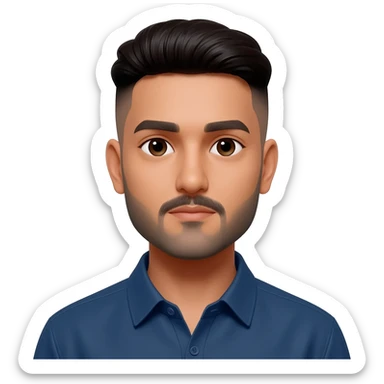Pakistani man at 25 years old fade hair cut  sticker