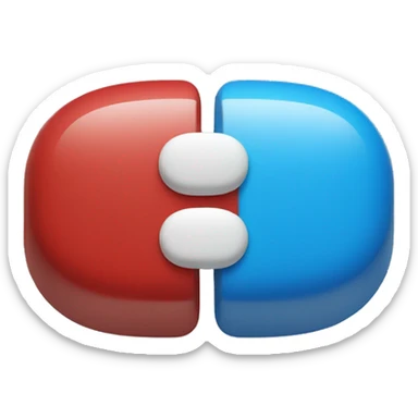 half red and half blue medicine pill sticker