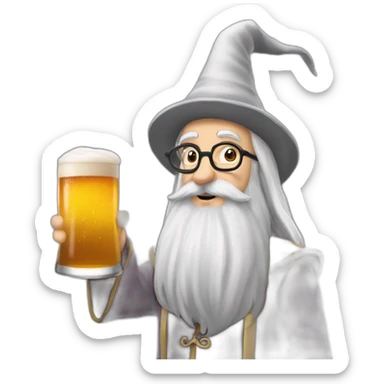 Dumbledore en train de boire une bière sticker