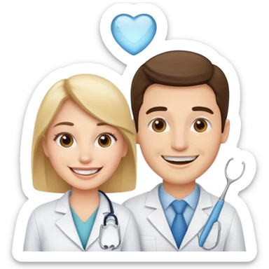 dentistas hombre y mujer  sticker