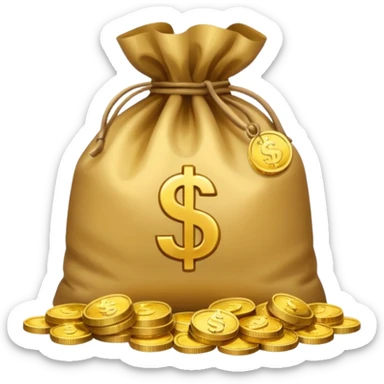 a bag of money and interest on it sticker