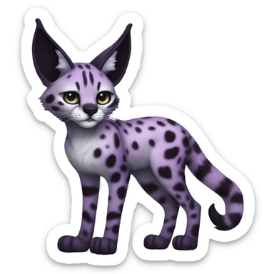 Epic Edgy Black Purple White ethereal Serval-Fionbri-Vernid full body sticker