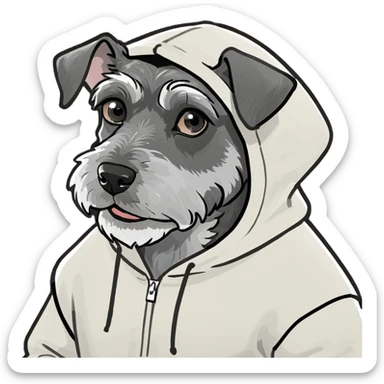 Schnauzer in a hoodie sticker