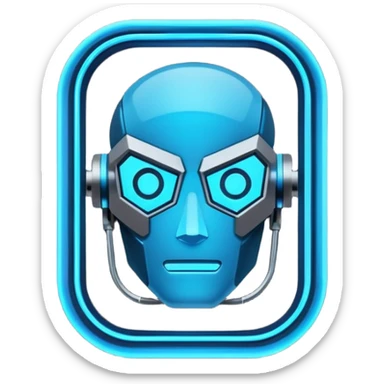 neon cyberpunk-themed icon representing ingenuity sticker