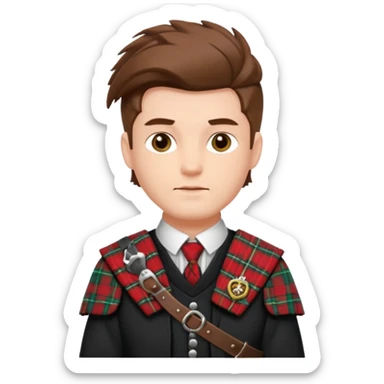 man traditional outfit in scotland sticker