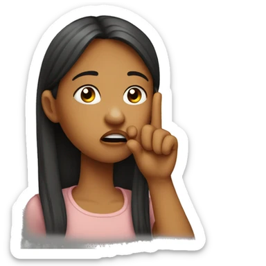 girl biting finger looking mysterious sticker