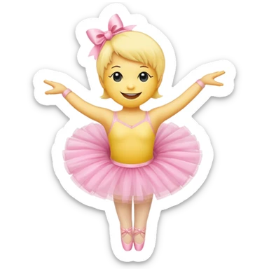 Smiley face emoji mixed with a ballerina sticker
