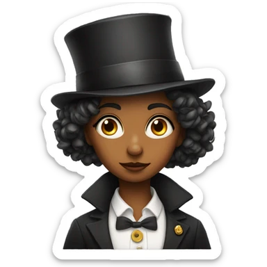 Girl with foxy look and monocle  sticker