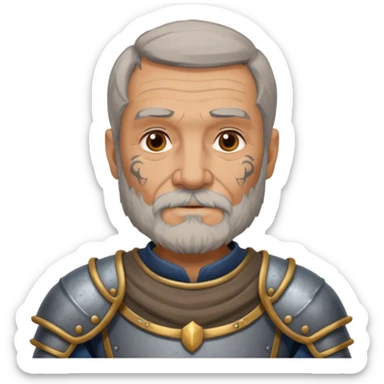 elderly tattooed knight, tattooed shoulder sticker