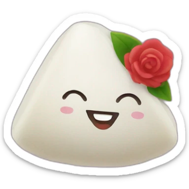 onigiri avec un pancarte marqué rozen sticker