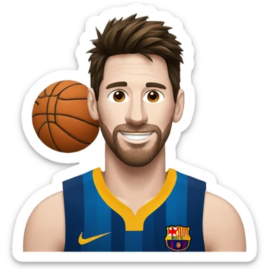 Messi qui joue au basket sticker
