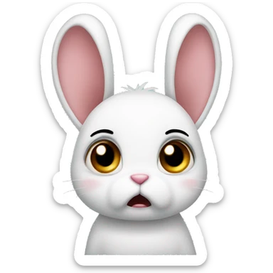 Cry rabbit sad big eyes with a head bow sticker