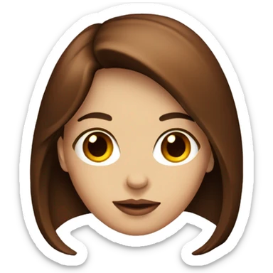 Designer Girl with brown hair and earing Red glass sticker