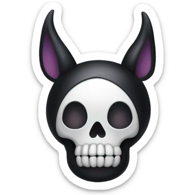Kuromi as a skull  sticker
