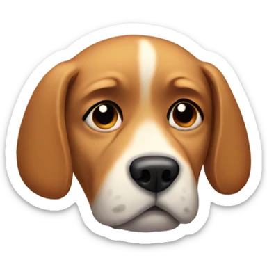 Sad face dog sticker