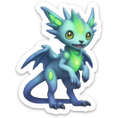 cute cool edgy ethereal magical alien Digimon-Fakemon-animal full body sticker