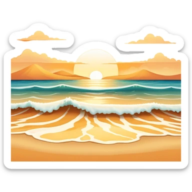 Sunset beach sticker