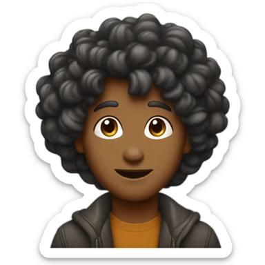 un beau gosse au couleur caramel avec des cheveux crépus noir sticker
