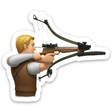 Crossbow shooting at a whitetail deer sticker