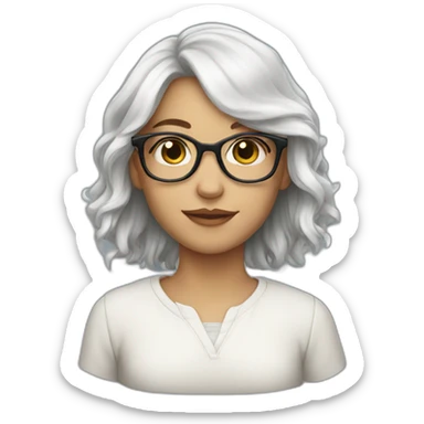 white trad girl with glasses sticker