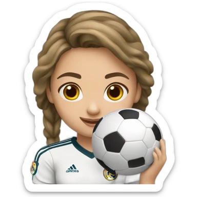 Girl play football in real Madrid  sticker