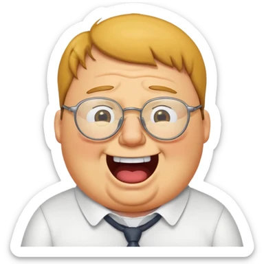 peter griffin with glasses as a laughing crying emoji sticker