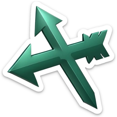 
dark green curved thick sharp arrow down sticker