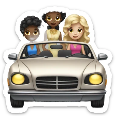 3 girls in expensive car sticker