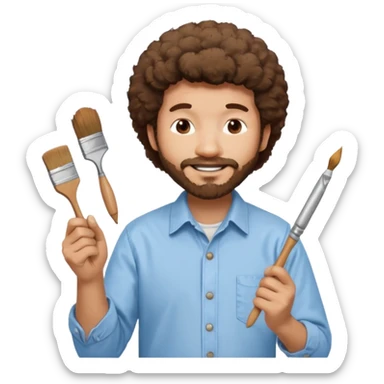 Bob ross qui peint sticker