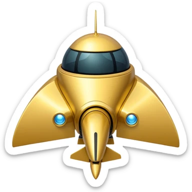 thin gold spacecraft sticker