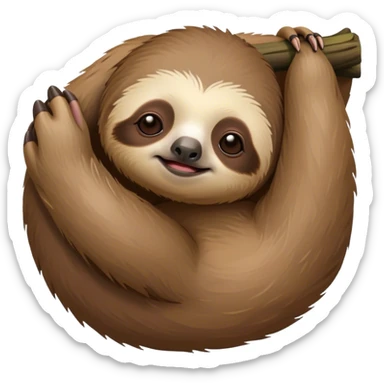 baby sloth falling sleep  sticker