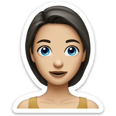 Brunette girl whit blue eye  sticker