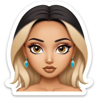 southwest asian beauty standard, pretty makeup, pretty bratz baddie, black eyeliner sticker