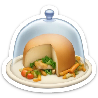 cloche meal served hand sticker