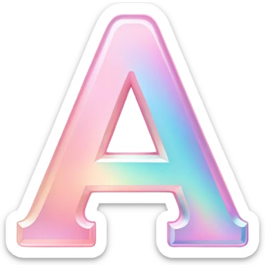 Iridescent pastel pink Font setting icon with letter A sticker