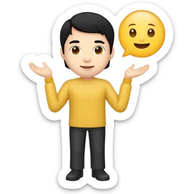 emoji man light skin and black hair, CUERPO COMPLETO sticker