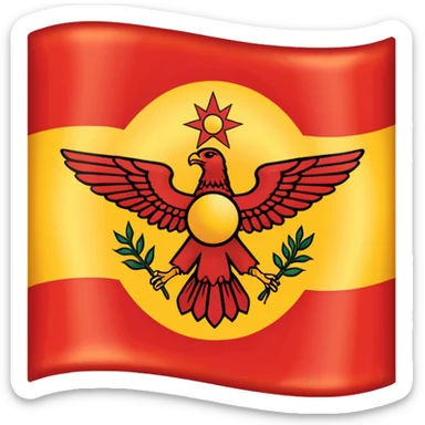 Syriac-Aramaic flag Winged sun on red background sticker