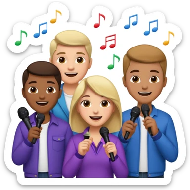 microphone for group karaoke with people more sticker