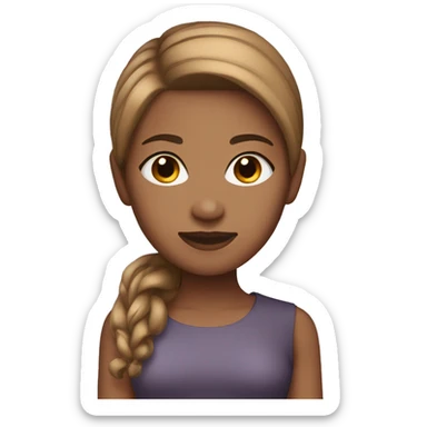 woman with light brown skin, straight hair with light brown highlights  sticker
