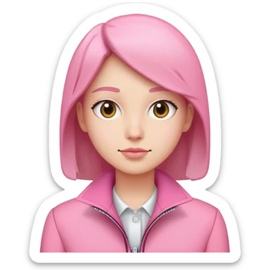 One pink Three pieces jacket sticker