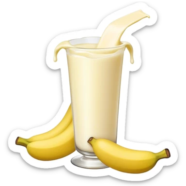 unpeeled banana creaming milk sticker