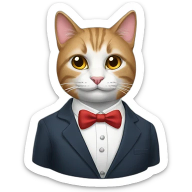 the cat in the president's suit sticker