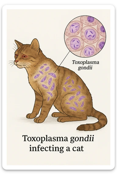 Toxoplasma gondii, infetta gatto  sticker