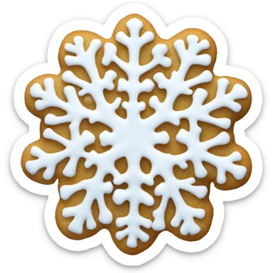 Snowflake cookie white frosting  sticker