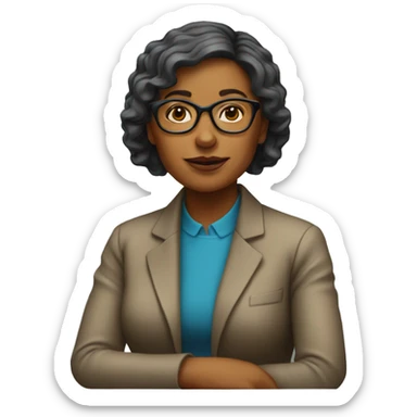 woman psychologist sitting in chair sticker